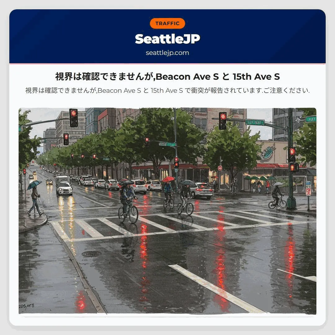 視界は確認できませんが,Beacon Ave S と 15th Ave S