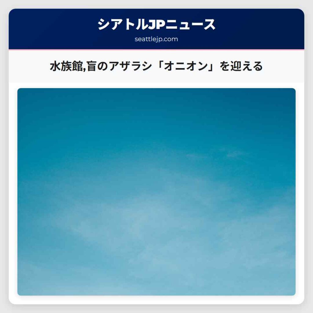 水族館,盲のアザラシ「オニオン」を迎える