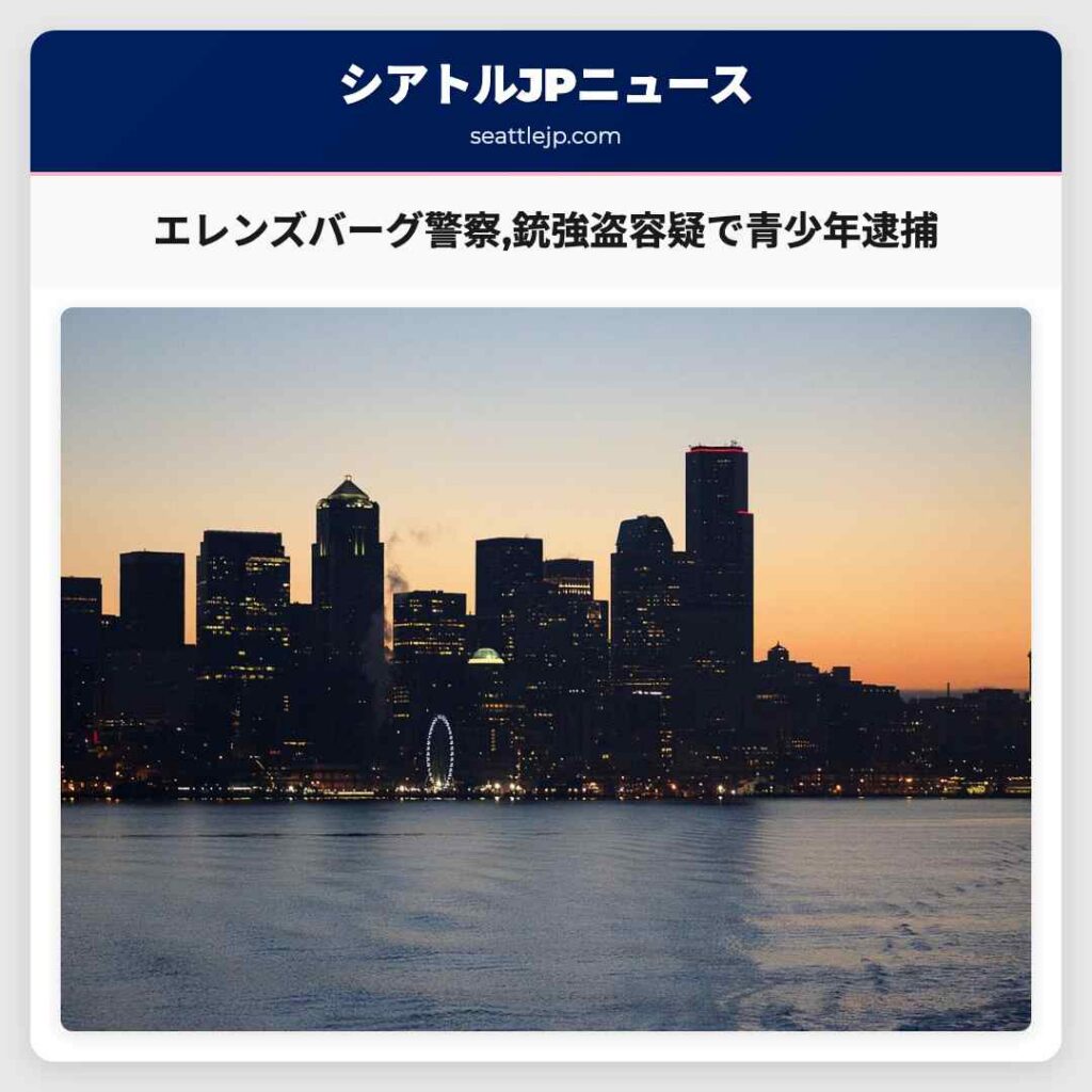 エレンズバーグ警察,銃強盗容疑で青少年逮捕