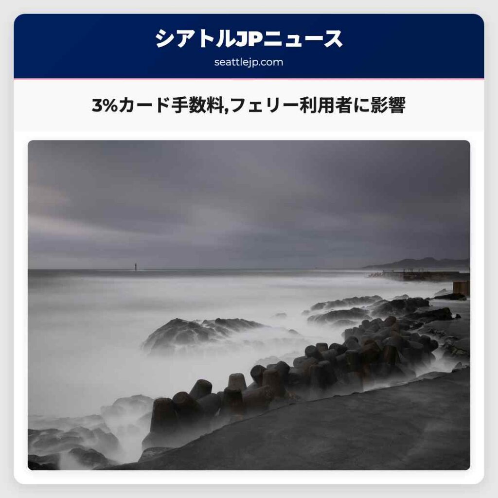 3%カード手数料,フェリー利用者に影響