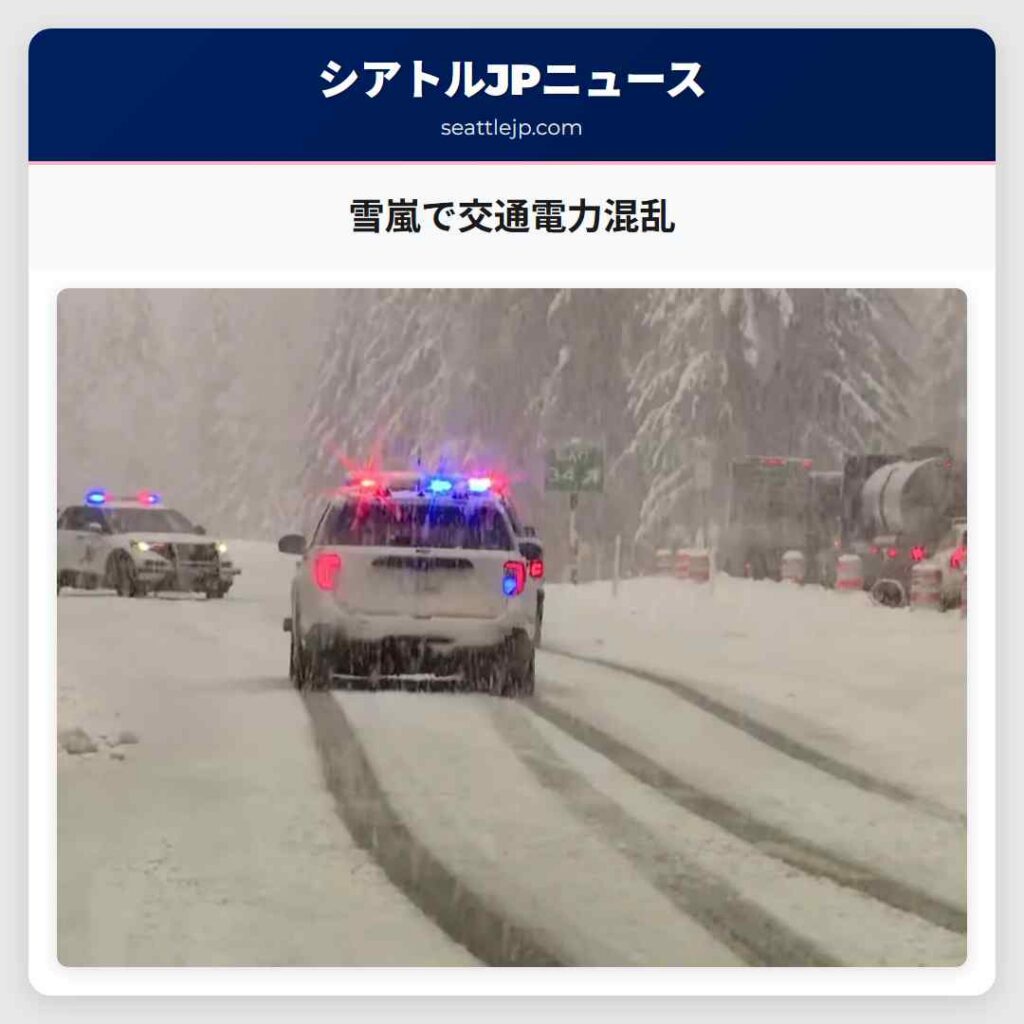 雪嵐で交通電力混乱