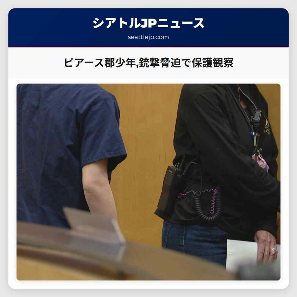 ピアース郡少年,銃撃脅迫で保護観察