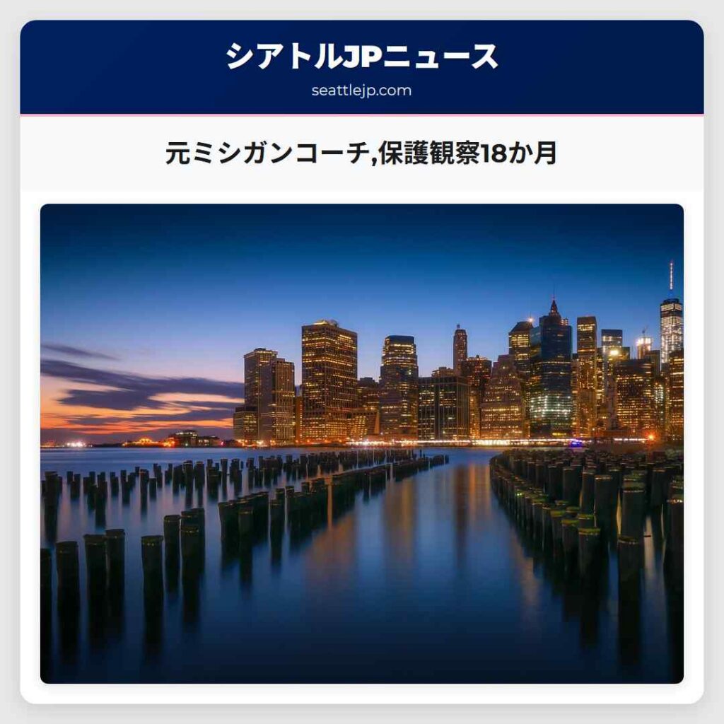 元ミシガンコーチ,保護観察18か月