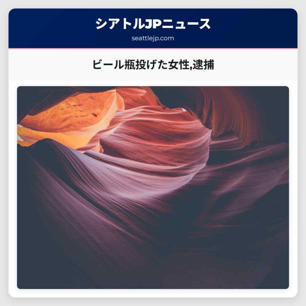 ビール瓶投げた女性,逮捕
