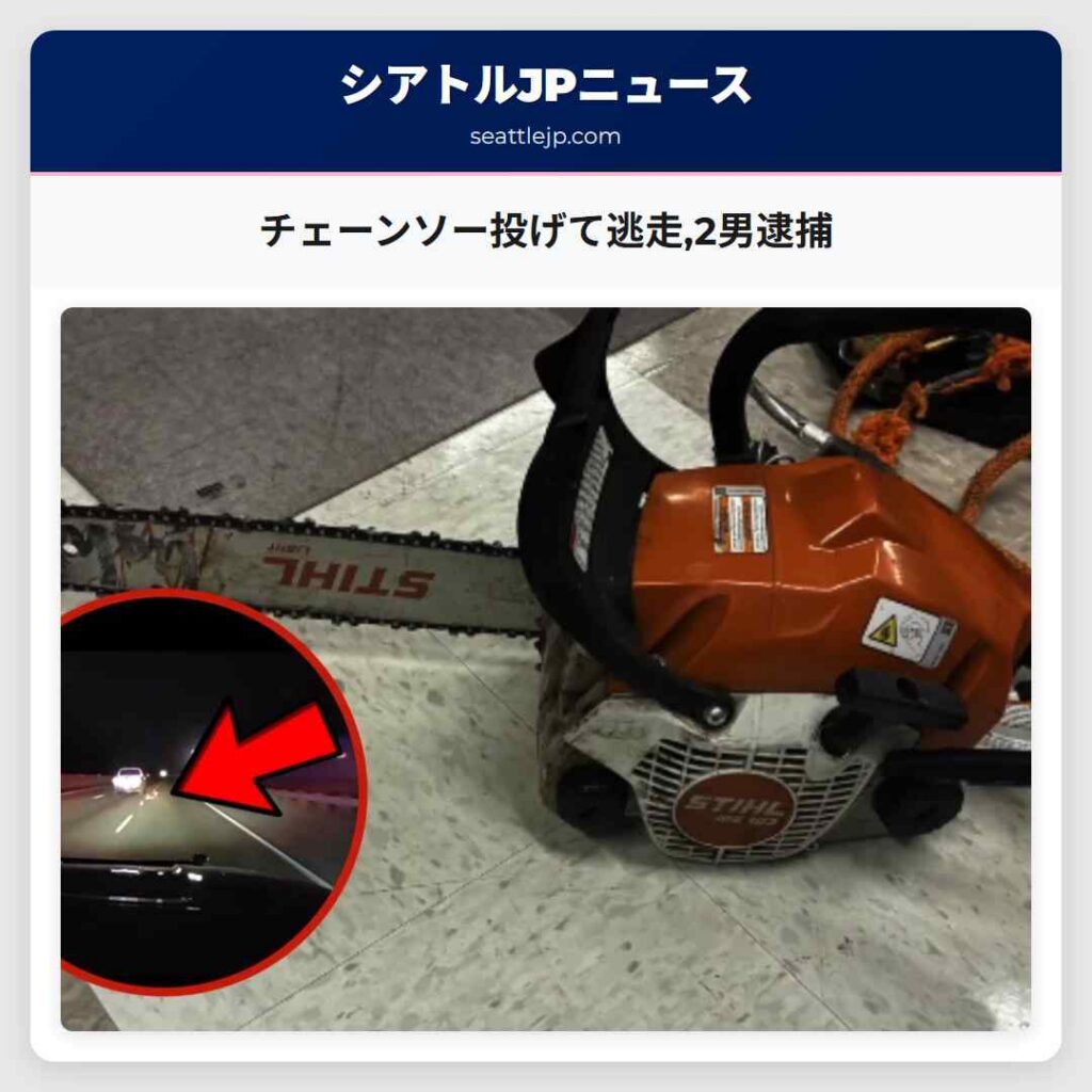 チェーンソー投げて逃走,2男逮捕