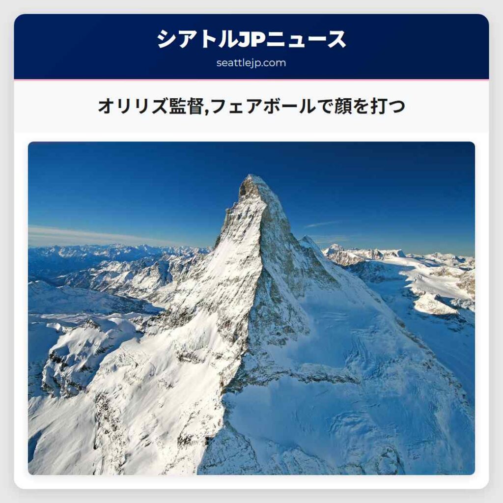 オリリズ監督,フェアボールで顔を打つ