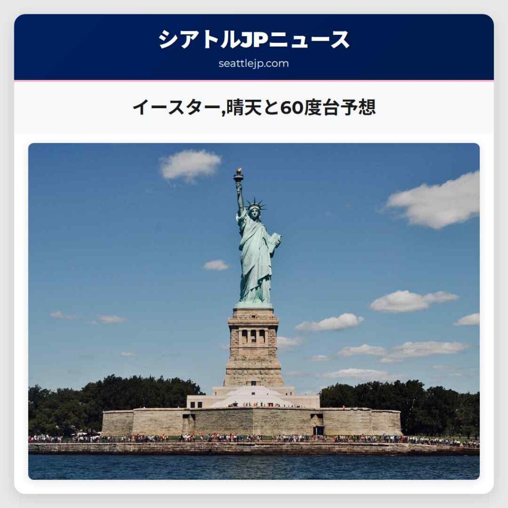 イースター,晴天と60度台予想