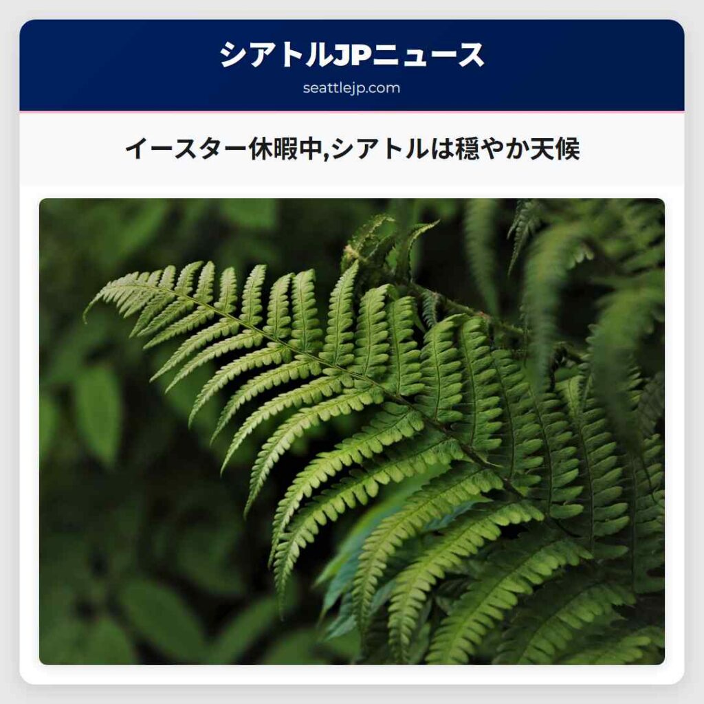 イースター休暇中,シアトルは穏やか天候