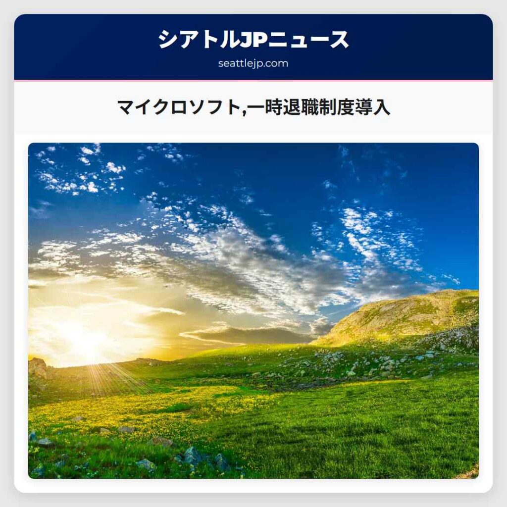 マイクロソフト,一時退職制度導入