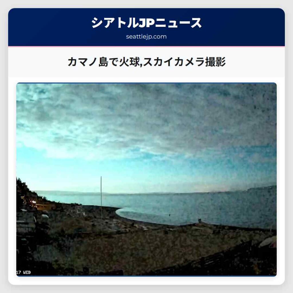 カマノ島で火球,スカイカメラ撮影