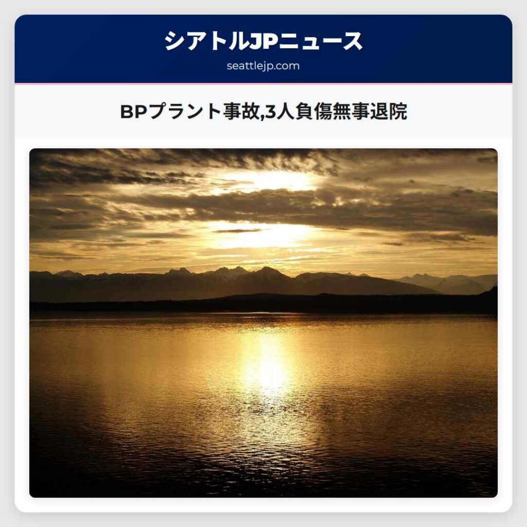 BPプラント事故,3人負傷無事退院