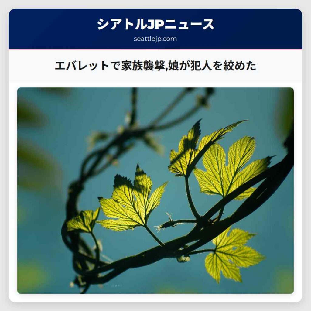 エバレットで家族襲撃,娘が犯人を絞めた