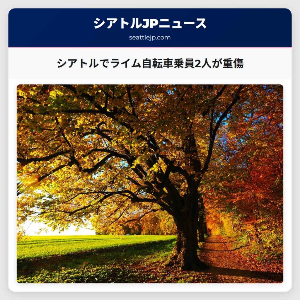 シアトルでライム自転車乗員2人が重傷