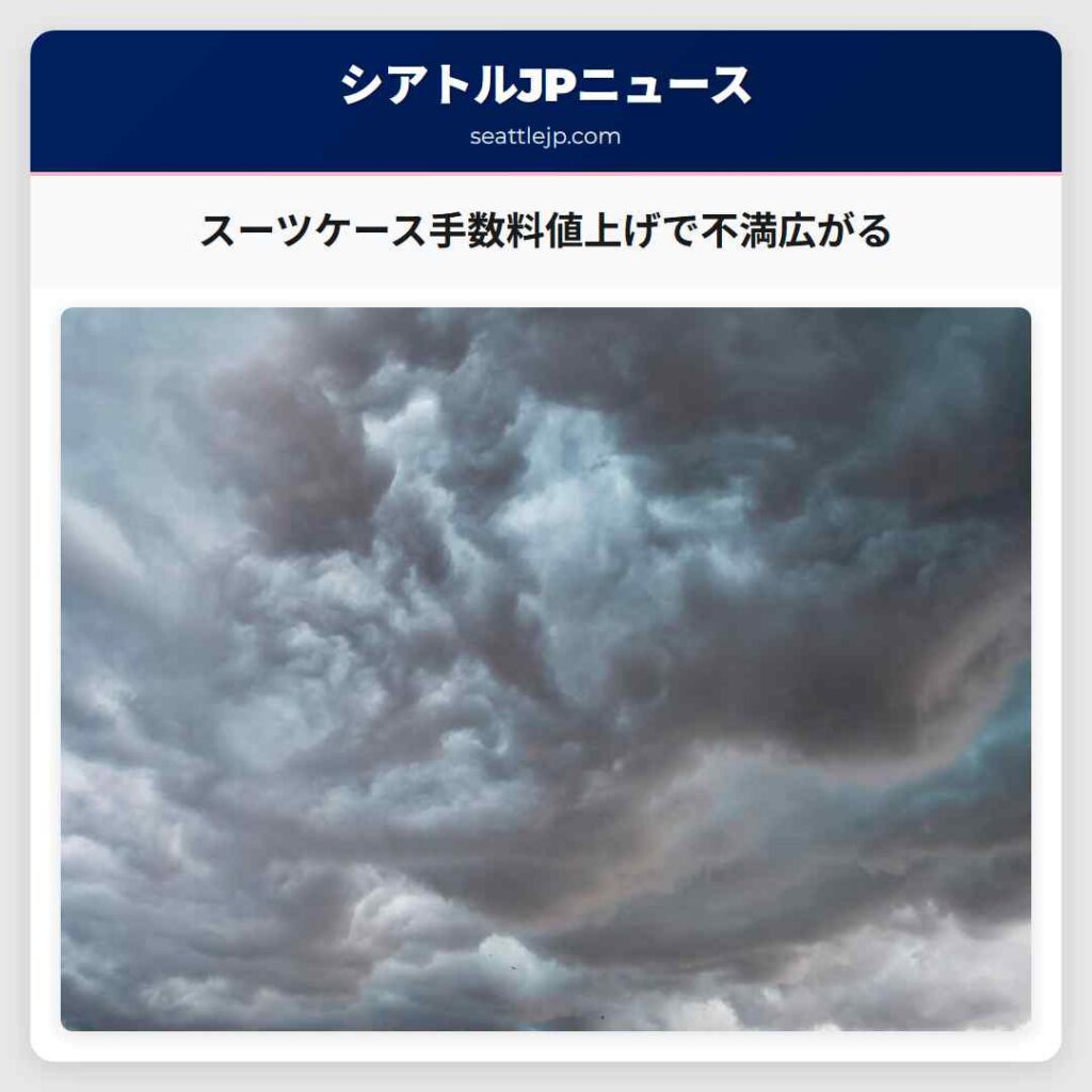 スーツケース手数料値上げで不満広がる