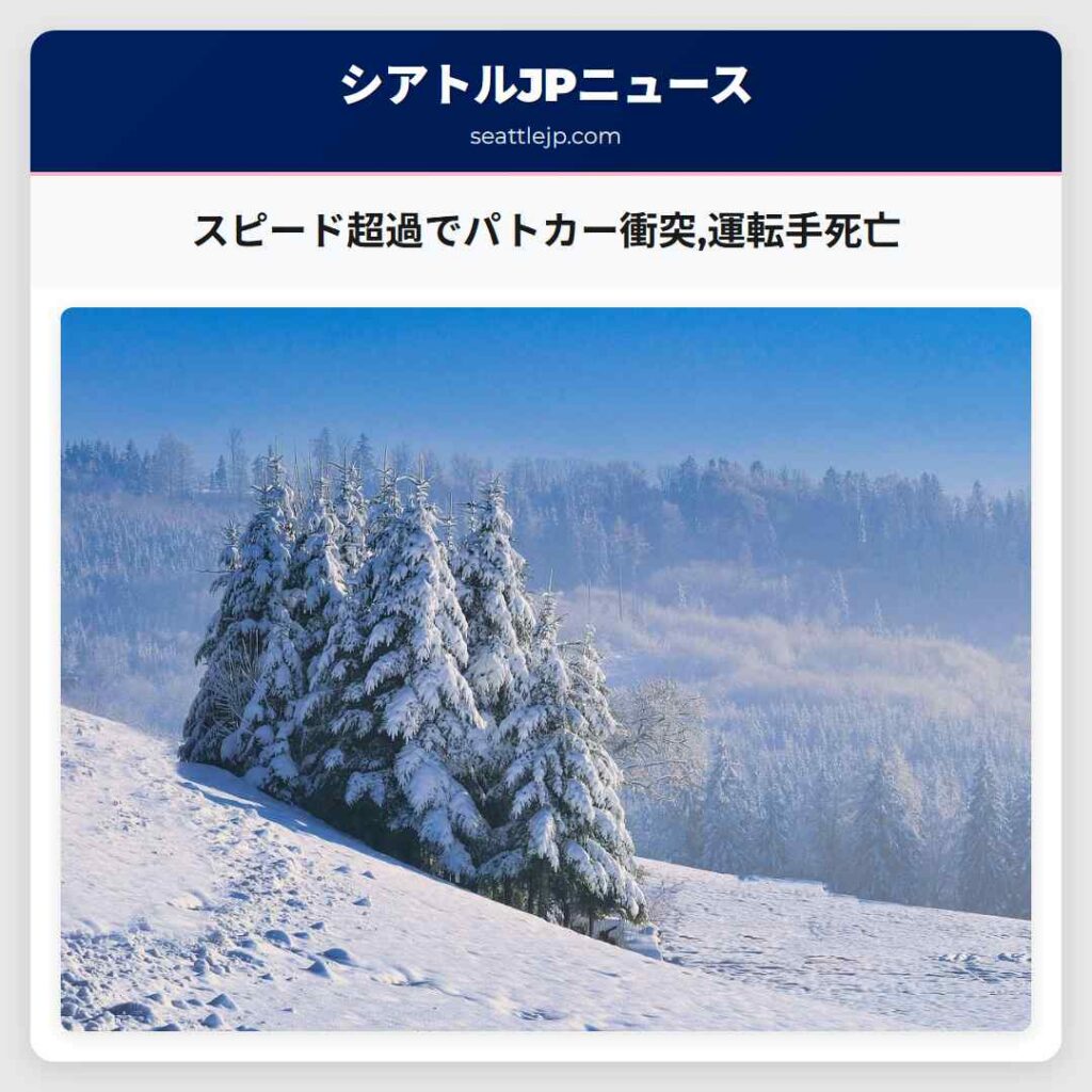 スピード超過でパトカー衝突,運転手死亡