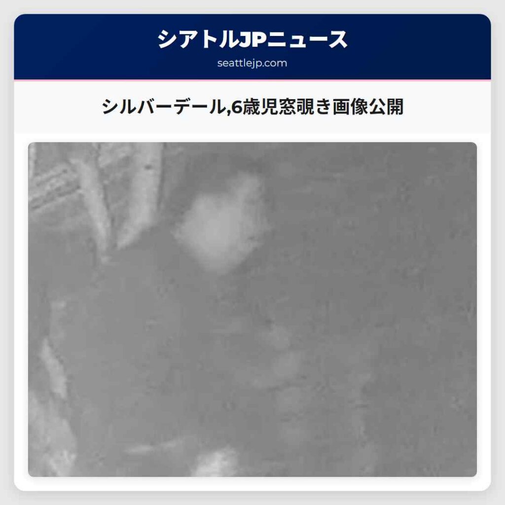 シルバーデール,6歳児窓覗き画像公開