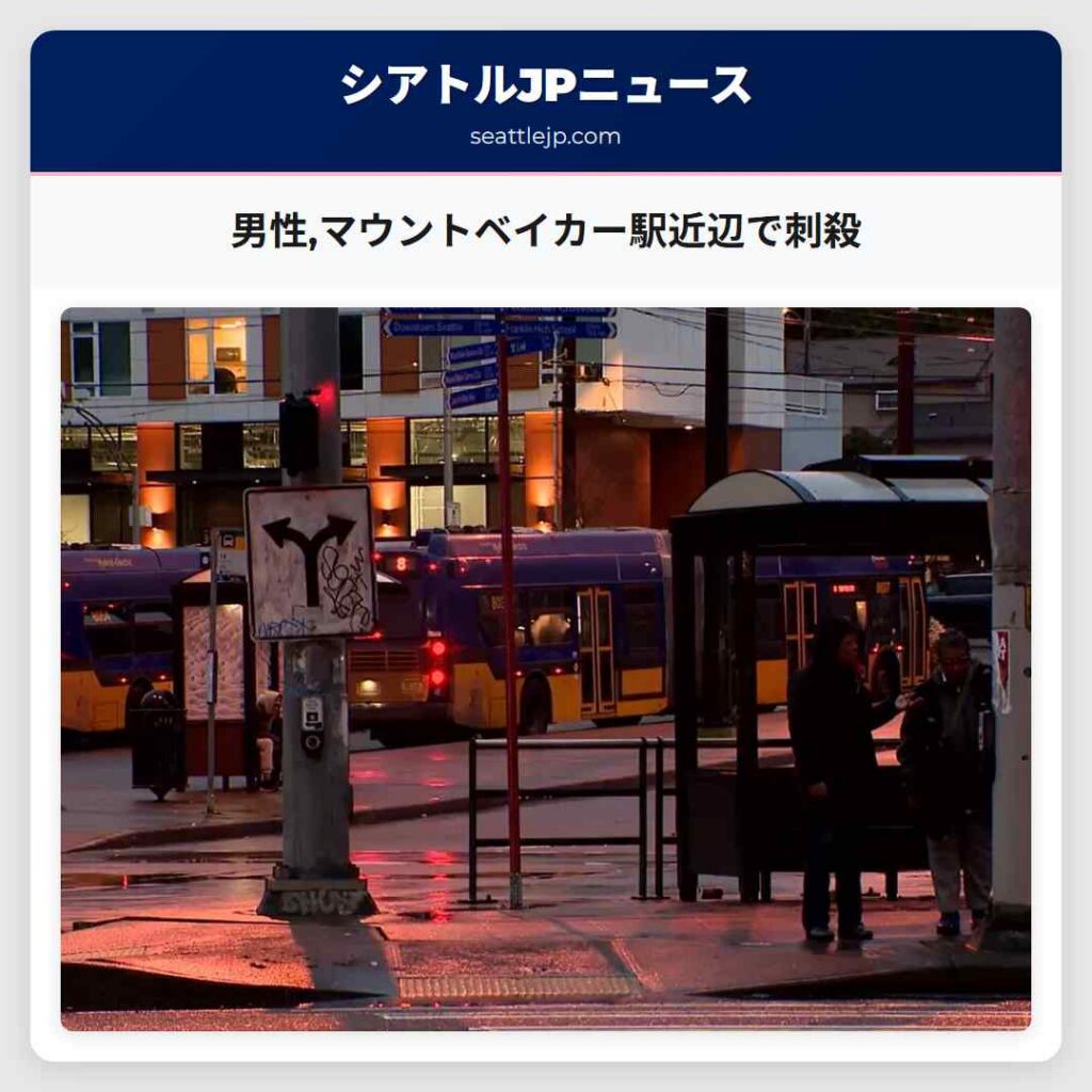 男性,マウントベイカー駅近辺で刺殺