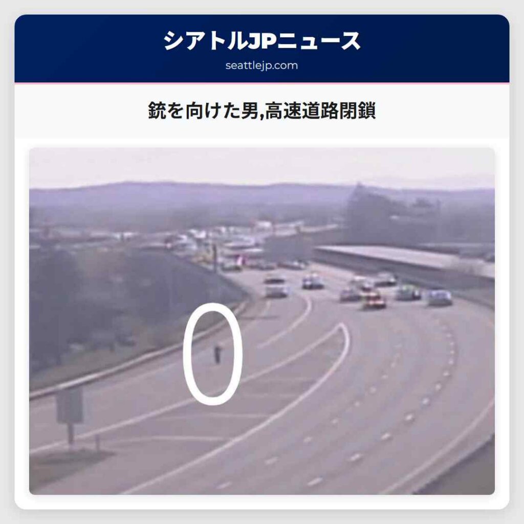 銃を向けた男,高速道路閉鎖