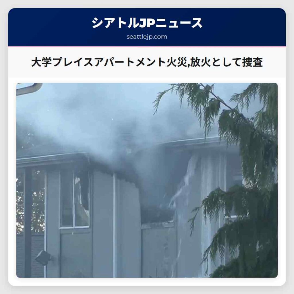 大学プレイスアパートメント火災,放火として捜査