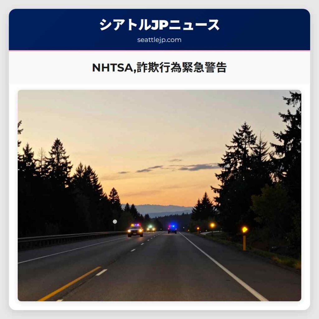 NHTSA,詐欺行為緊急警告