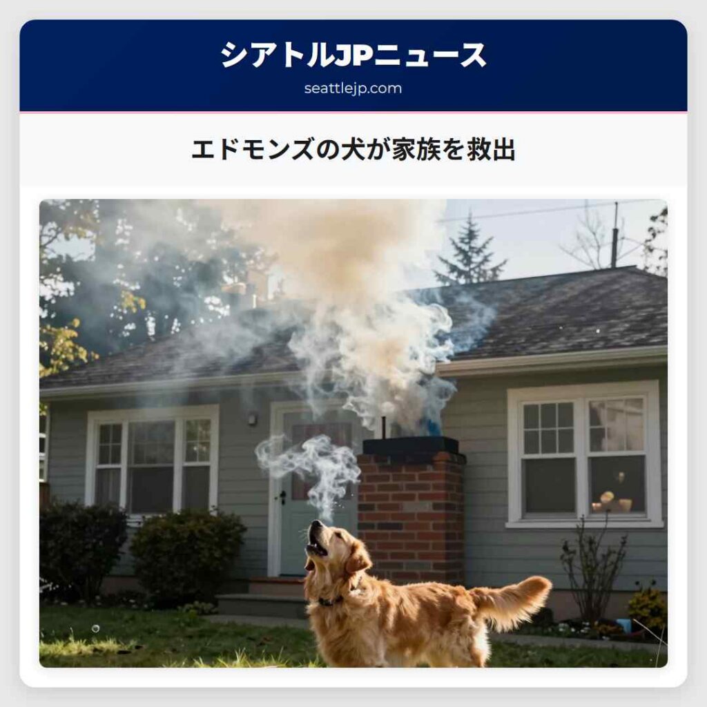 エドモンズの犬が家族を救出
