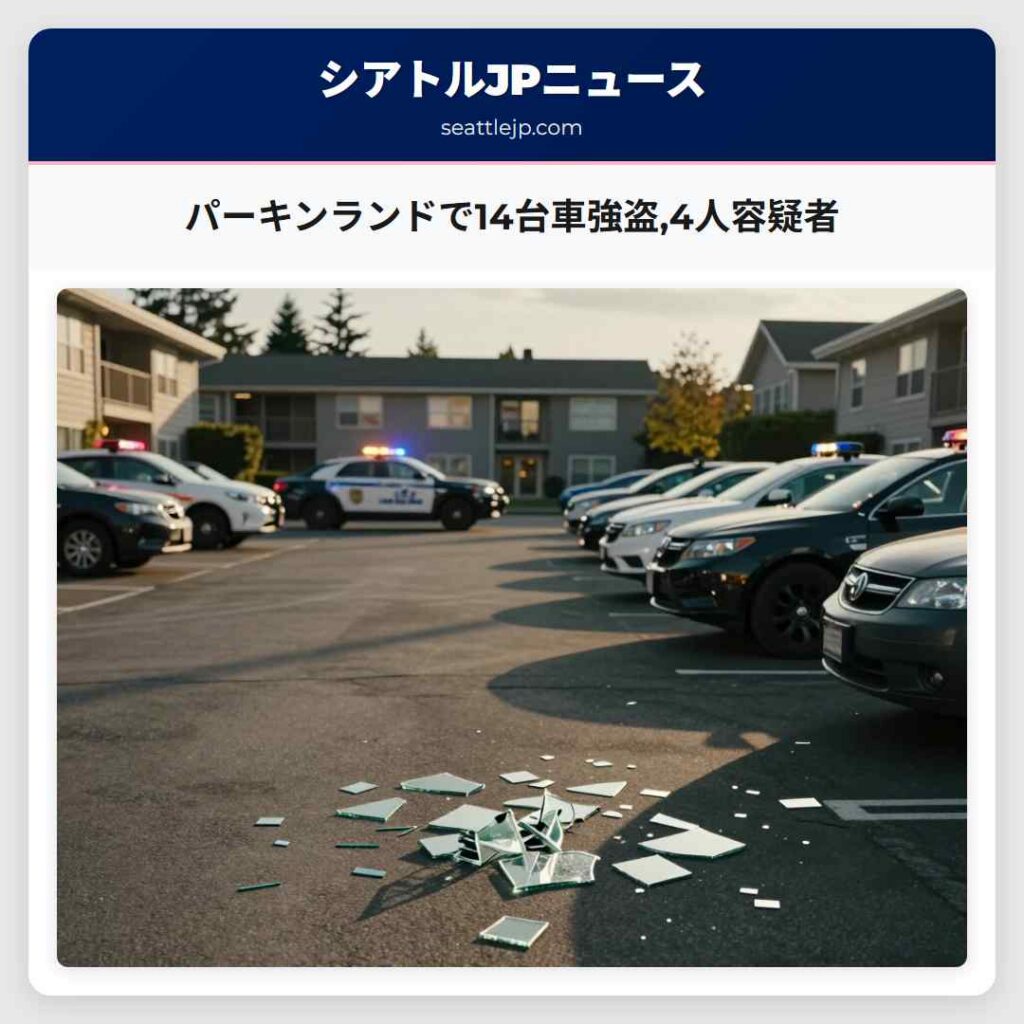 パーキンランドで14台車強盗,4人容疑者