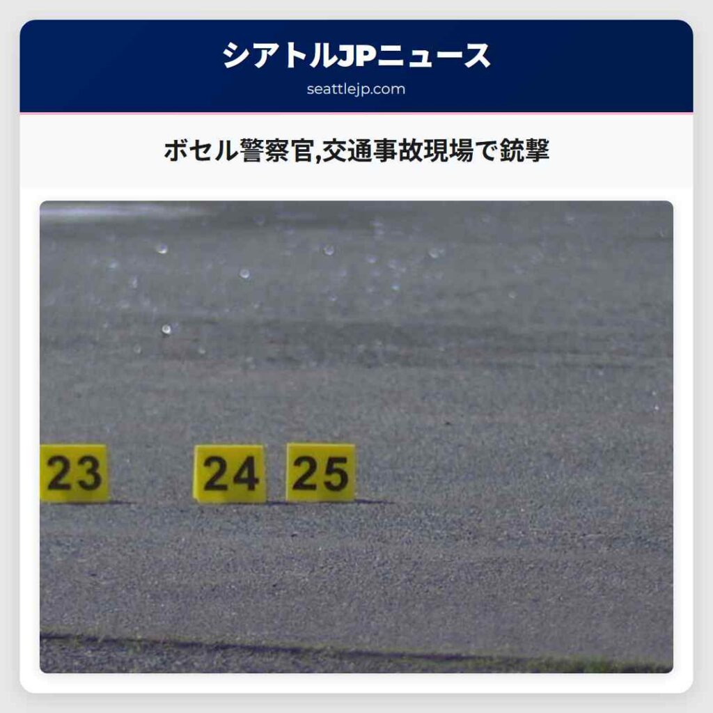 ボセル警察官,交通事故現場で銃撃