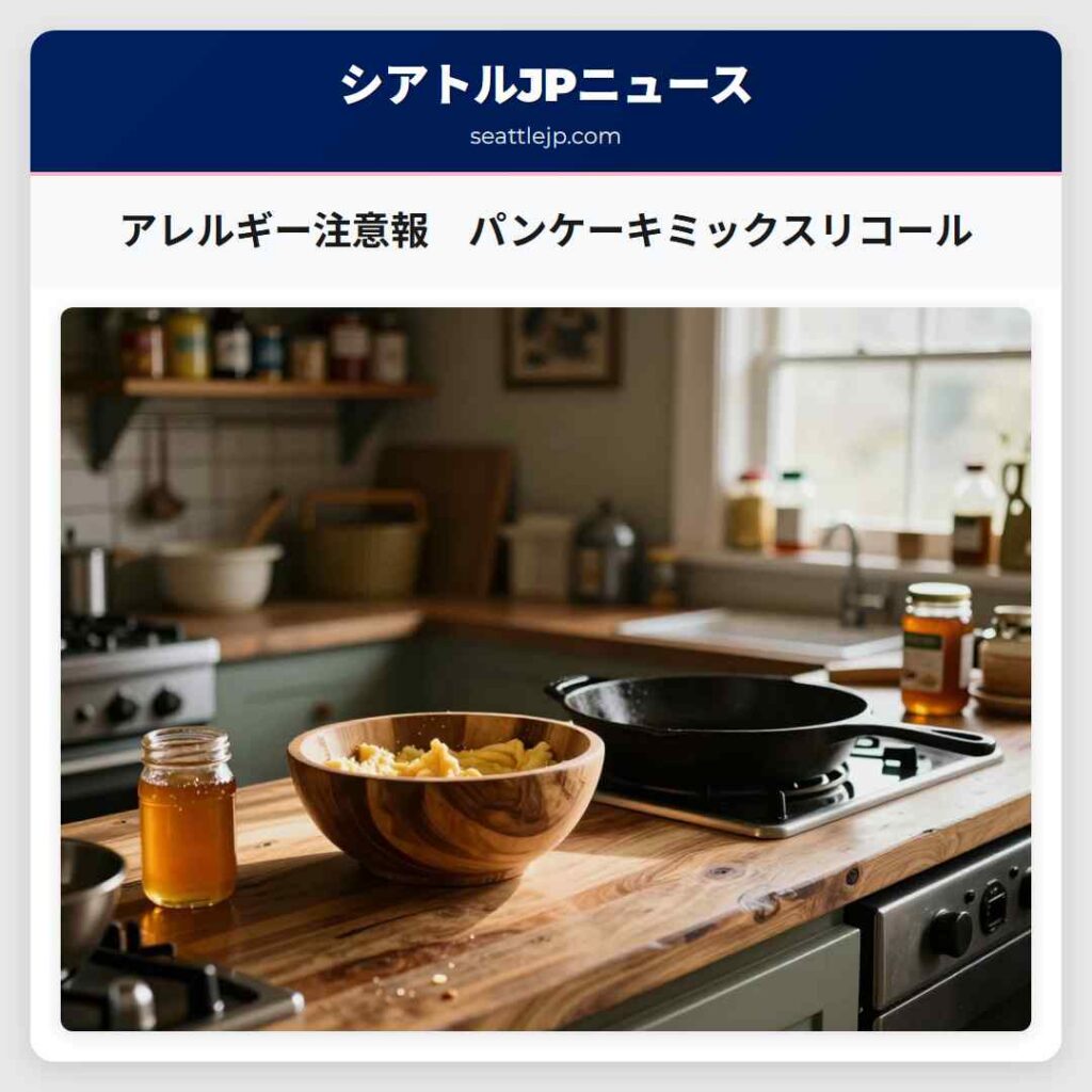 アレルギー注意報　パンケーキミックスリコール