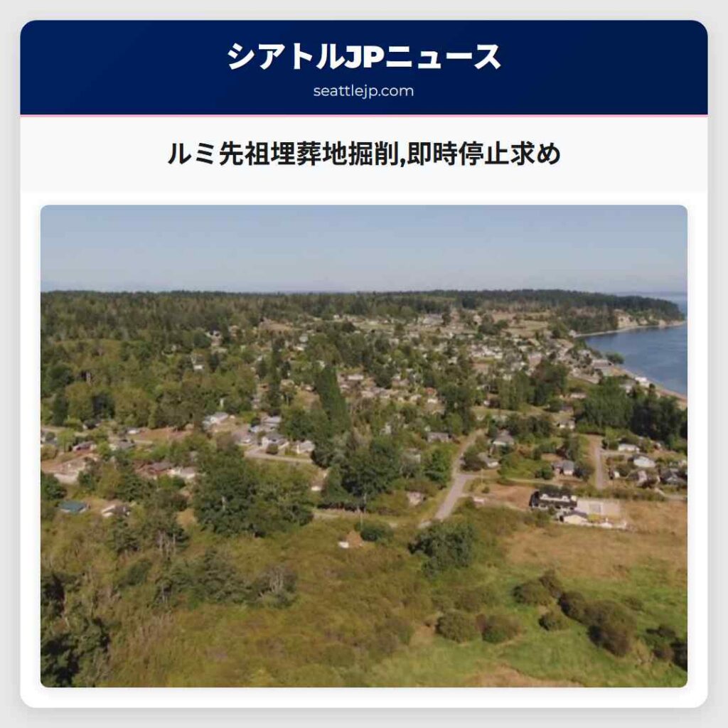 ルミ先祖埋葬地掘削,即時停止求め