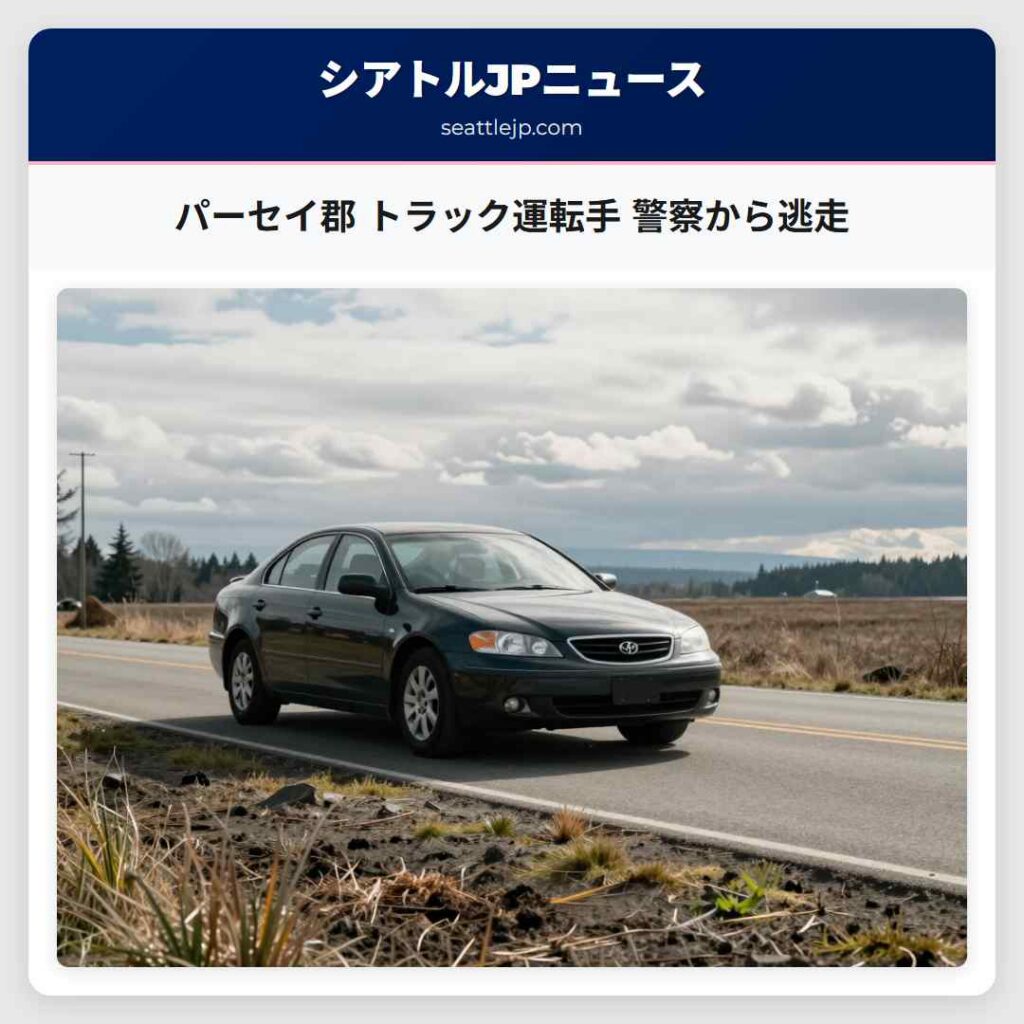 パーセイ郡 トラック運転手 警察から逃走