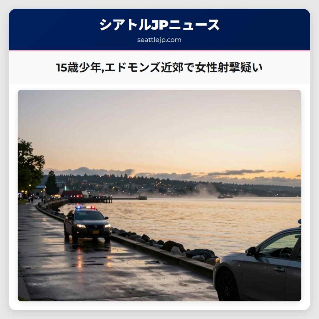 15歳少年,エドモンズ近郊で女性射撃疑い