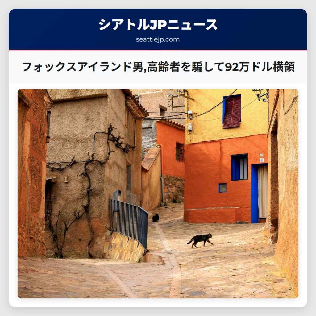 フォックスアイランド男,高齢者を騙して92万ドル横領