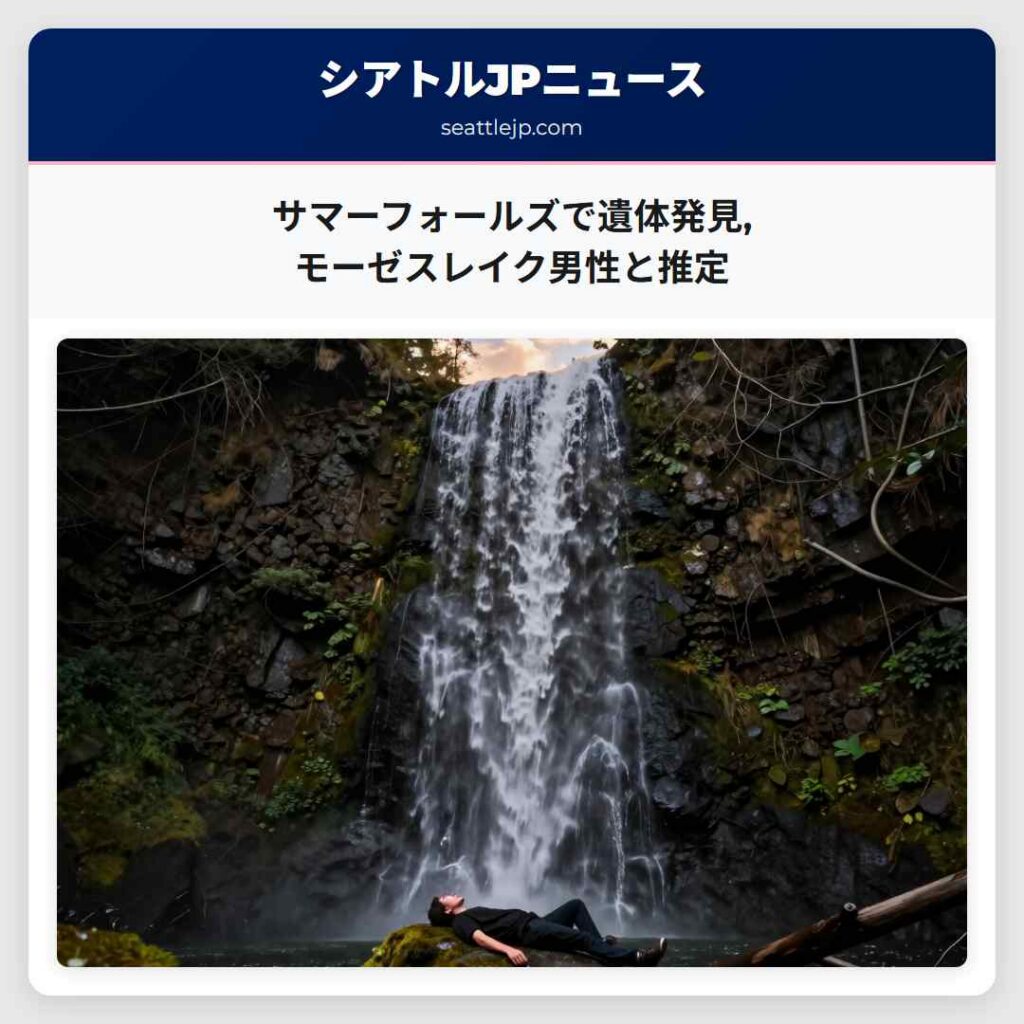 サマーフォールズで遺体発見,モーゼスレイク男性と推定