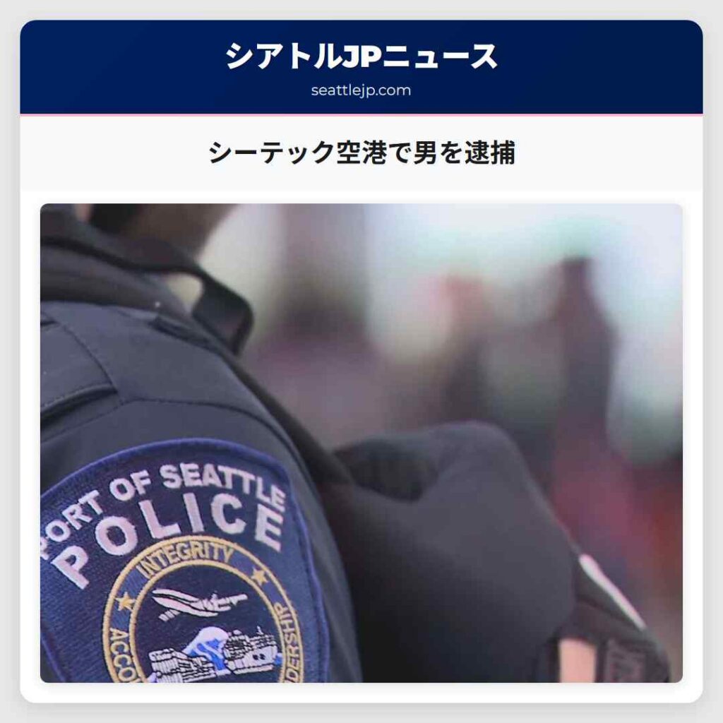 シーテック空港で男を逮捕