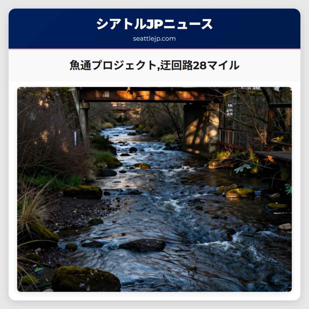 魚通プロジェクト,迂回路28マイル
