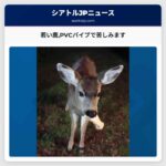 若い鹿PVCパイプで苦しみます