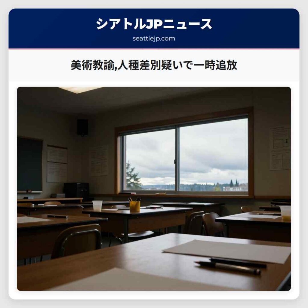 美術教諭,人種差別疑いで一時追放