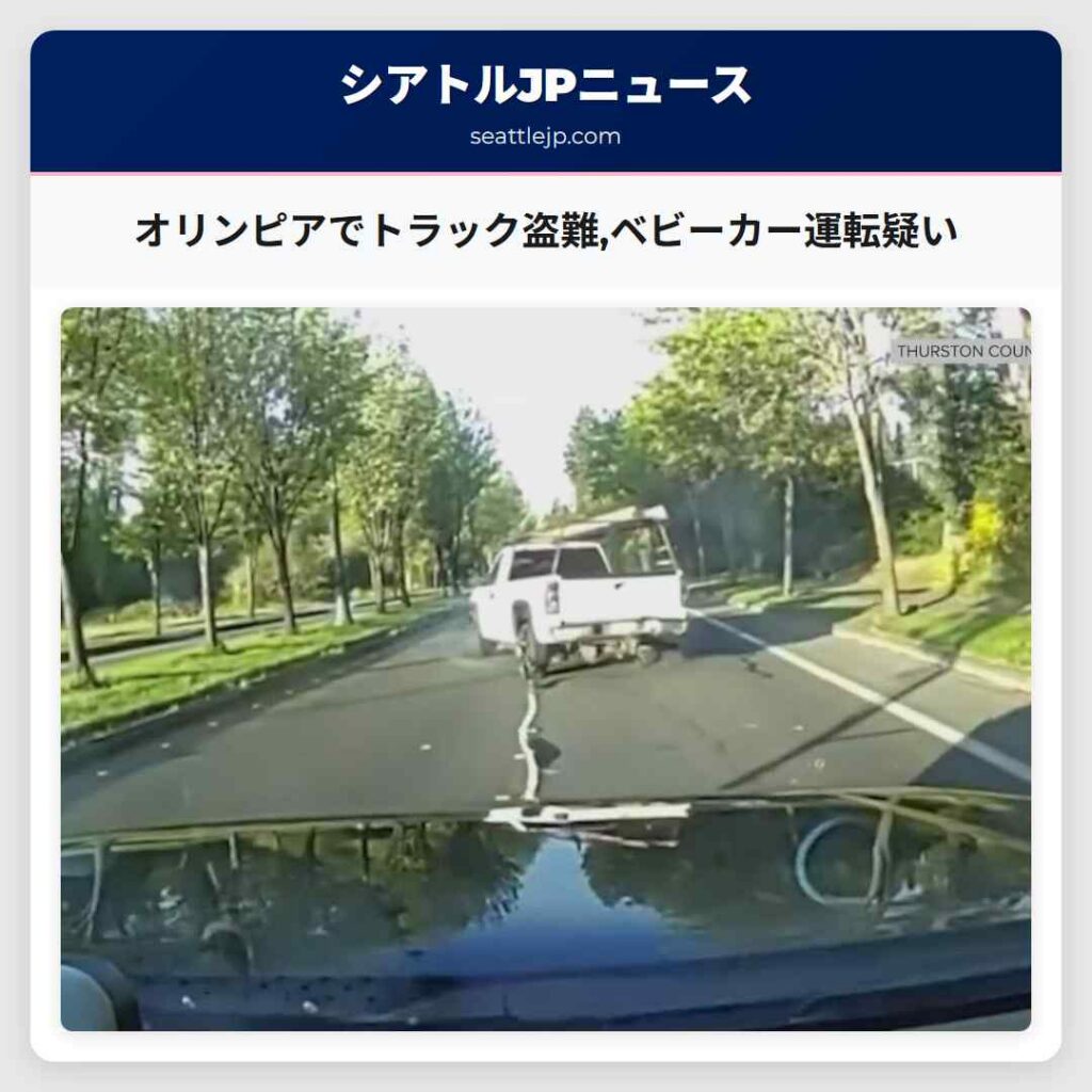 オリンピアでトラック盗難,ベビーカー運転疑い