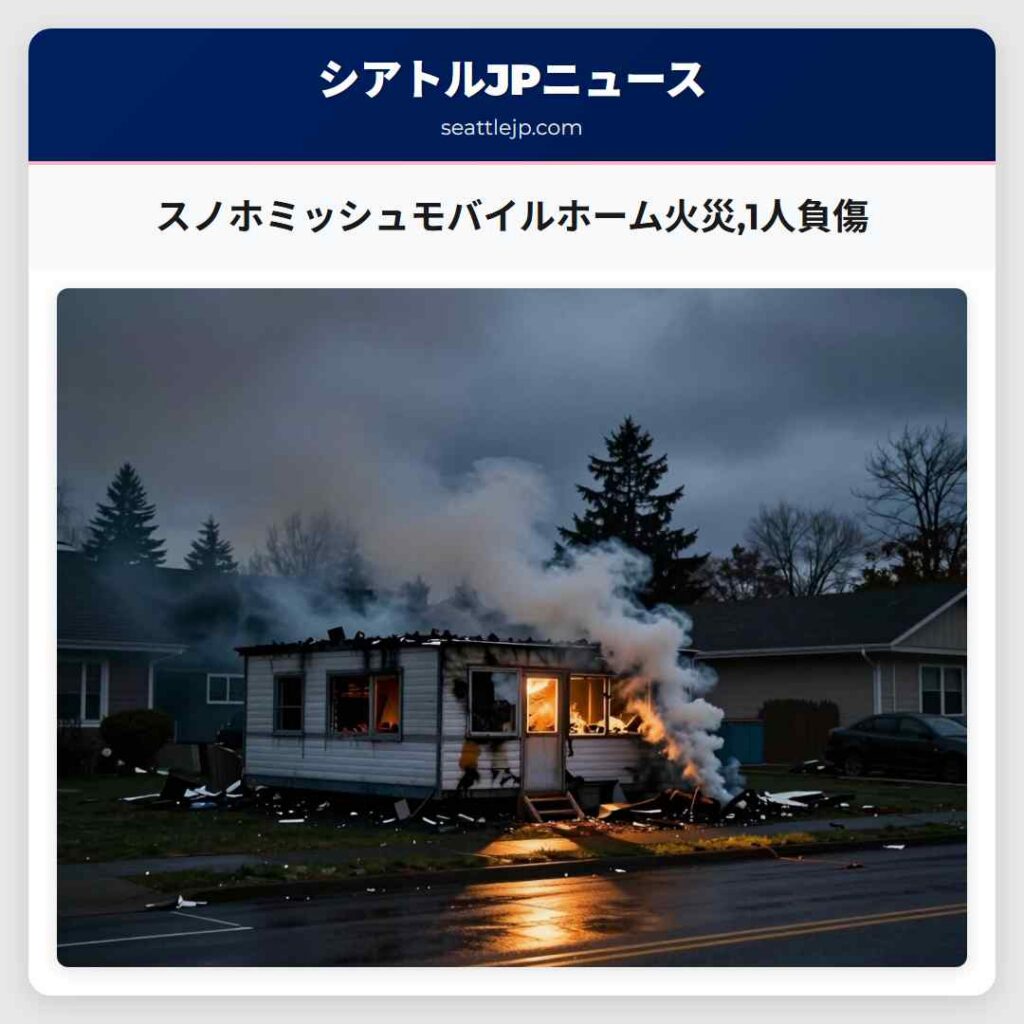 スノホミッシュモバイルホーム火災,1人負傷