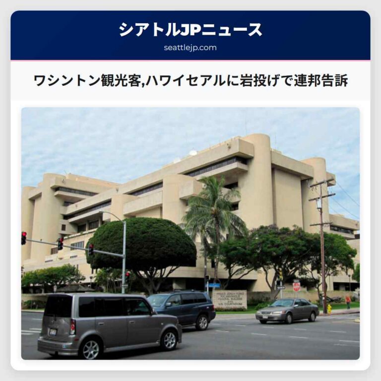 ワシントン観光客ハワイセアルに岩投げで連邦告訴