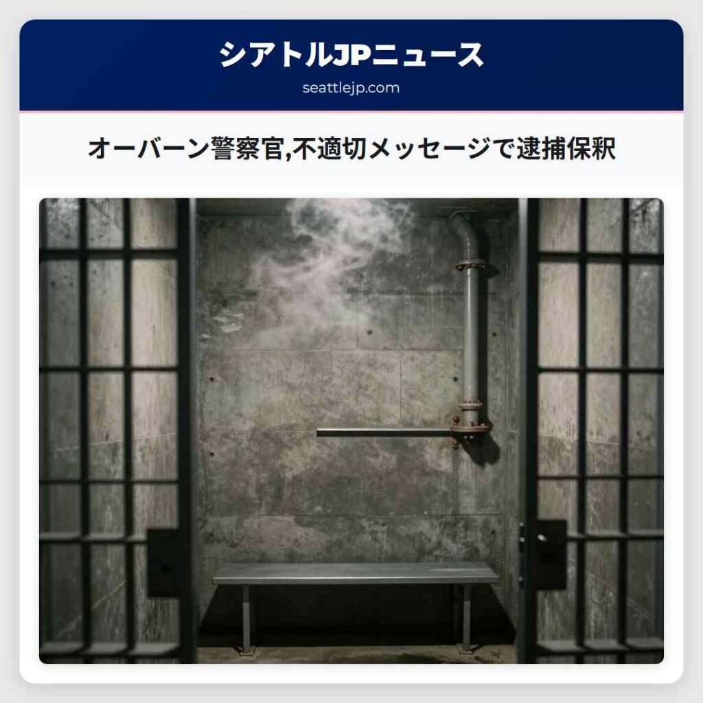 オーバーン警察官,不適切メッセージで逮捕保釈