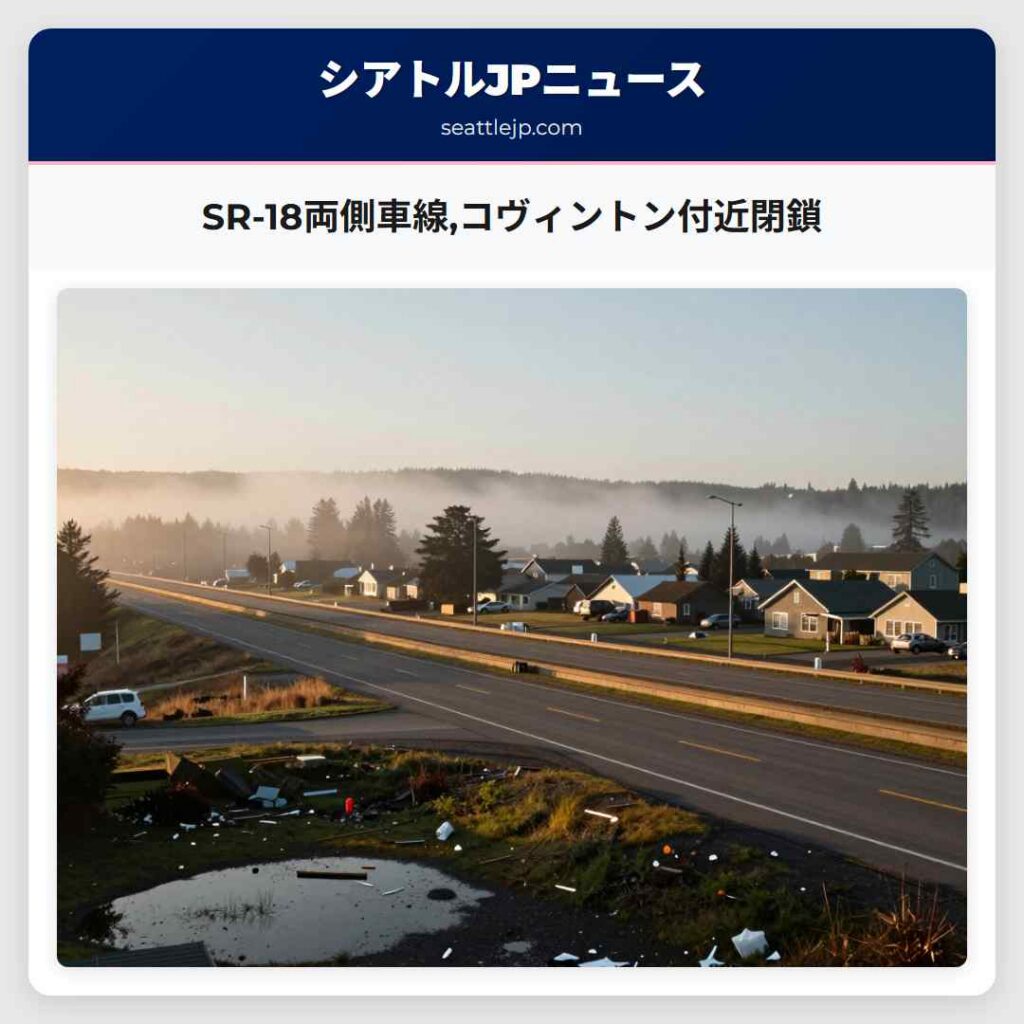 SR-18両側車線,コヴィントン付近閉鎖