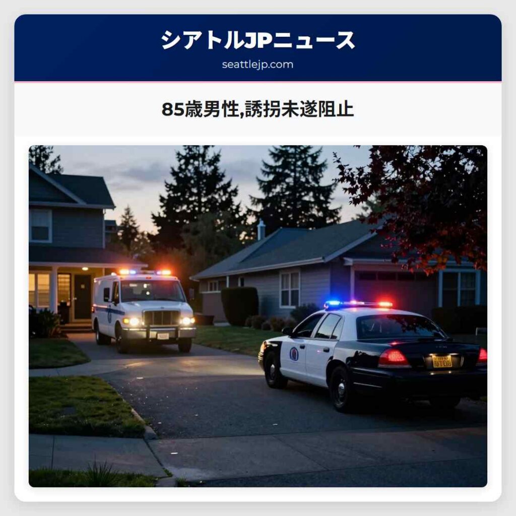 85歳男性,誘拐未遂阻止
