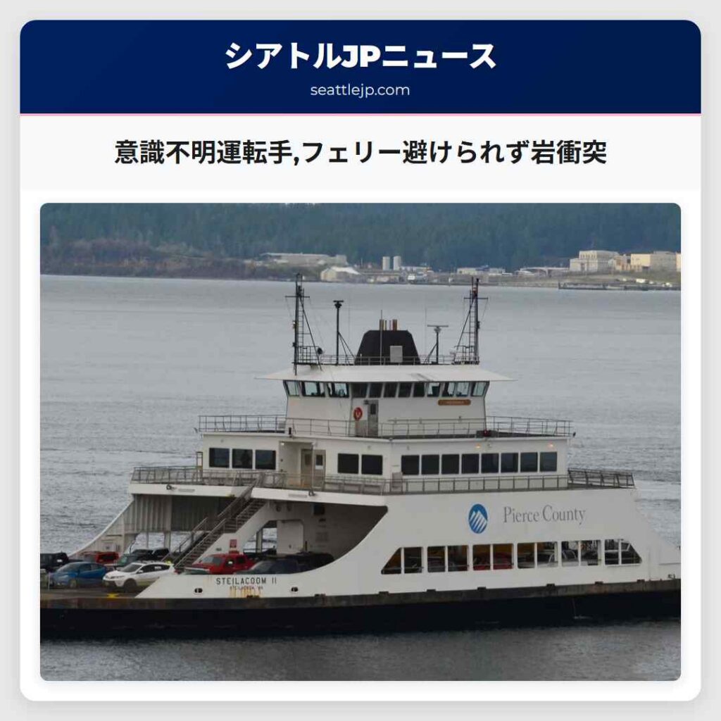 意識不明運転手,フェリー避けられず岩衝突