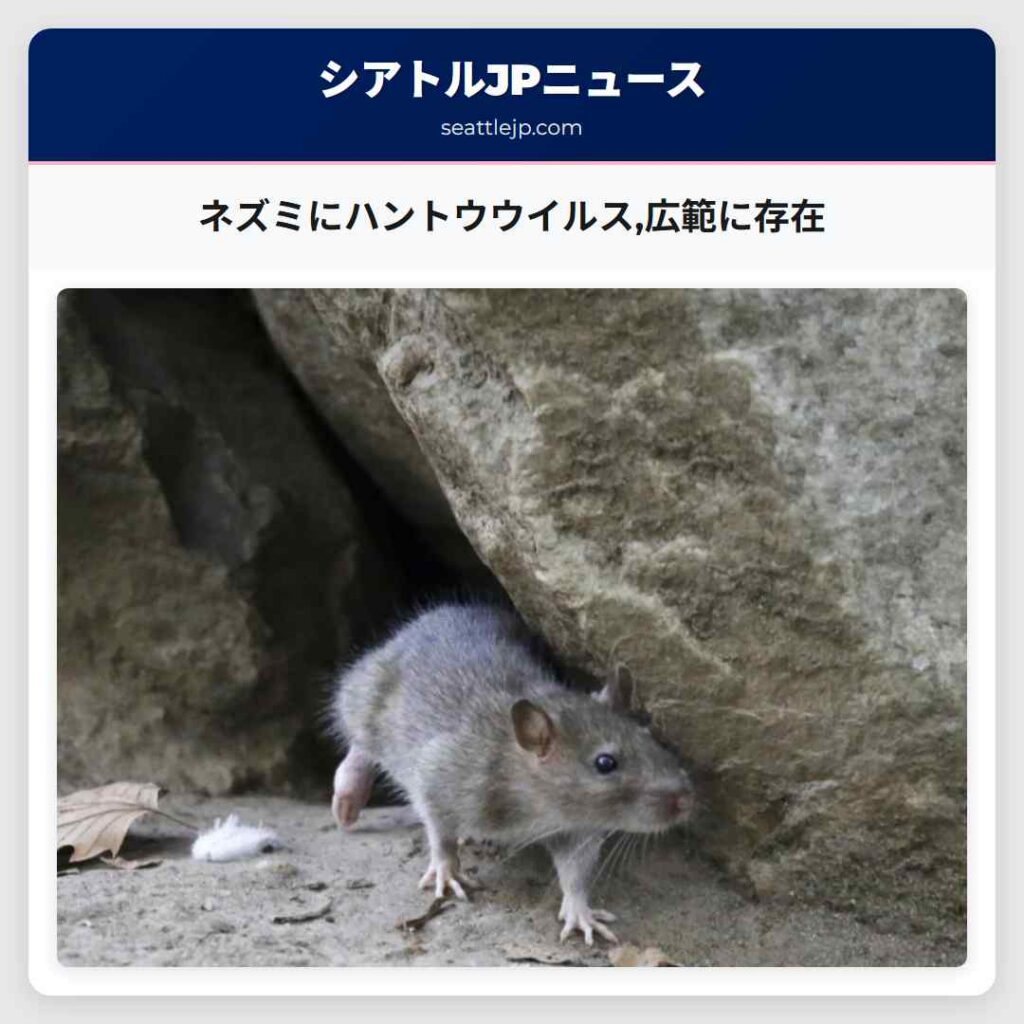ネズミにハントウウイルス,広範に存在