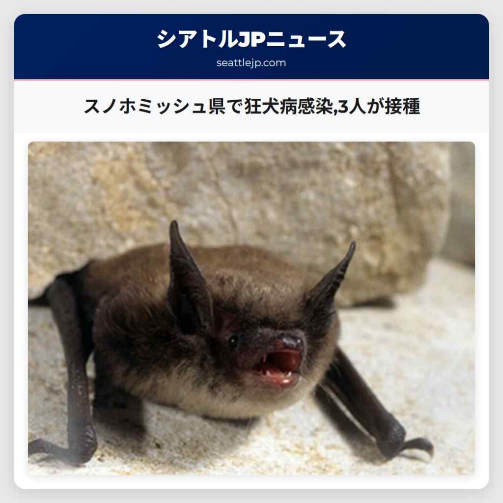 スノホミッシュ県で狂犬病感染,3人が接種