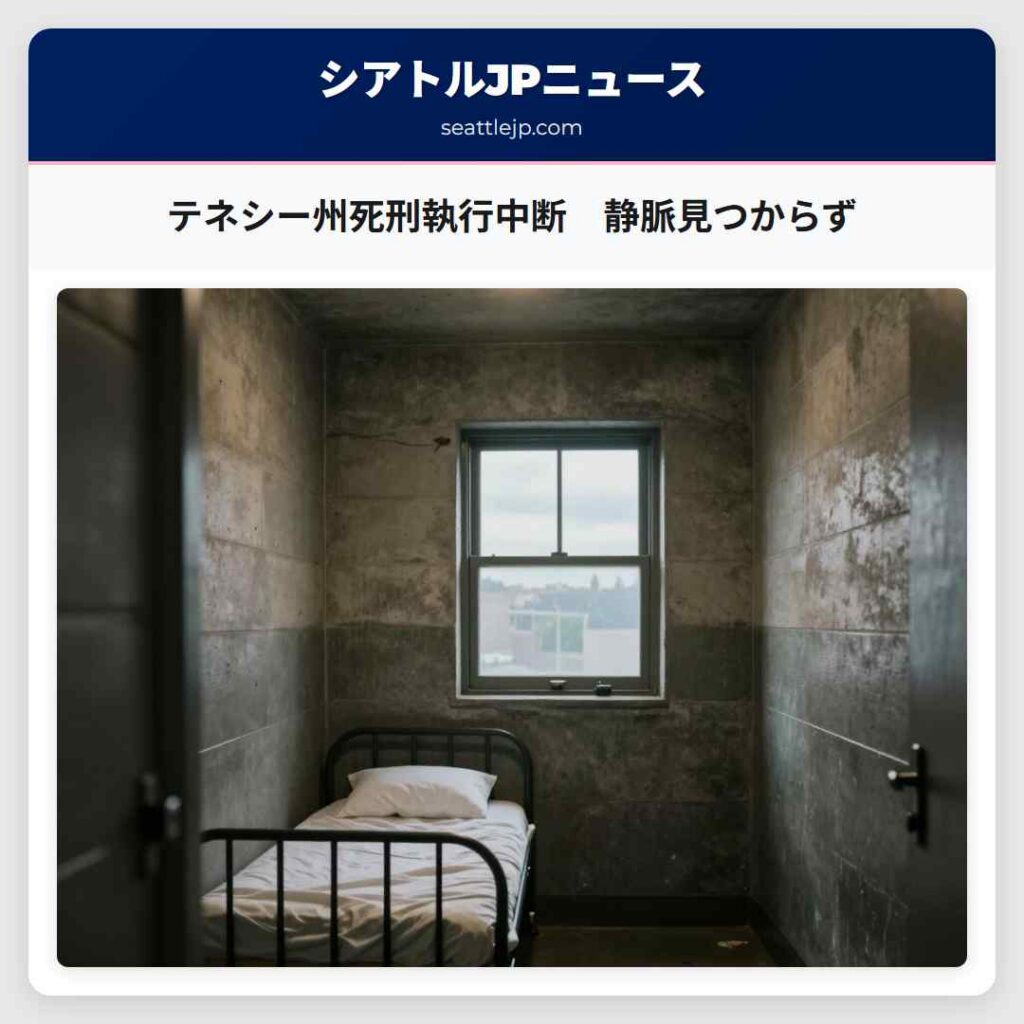 テネシー州死刑執行中断　静脈見つからず