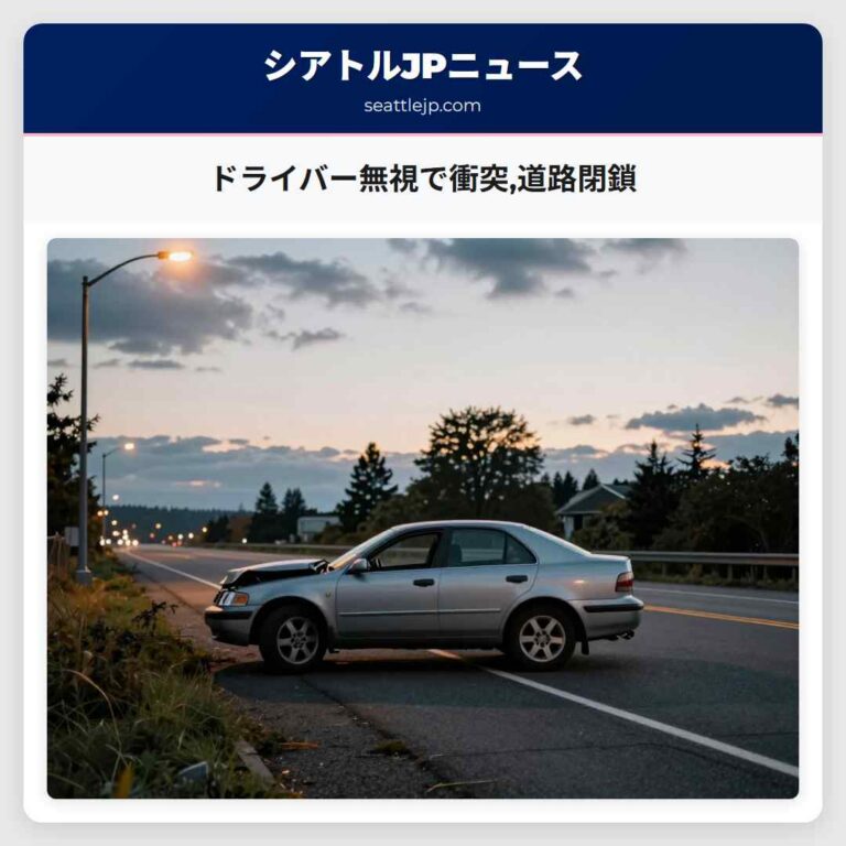 ドライバー無視で衝突道路閉鎖