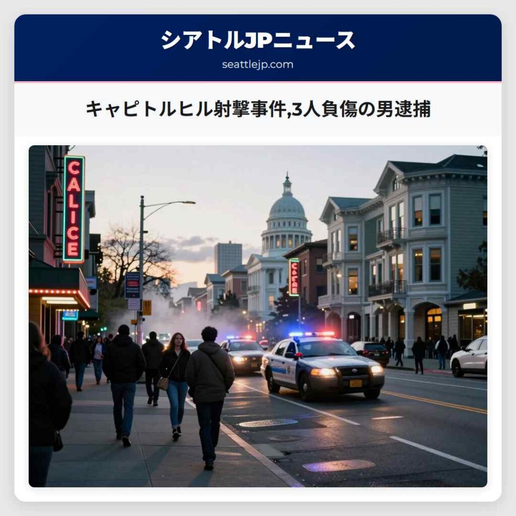 キャピトルヒル射撃事件,3人負傷の男逮捕