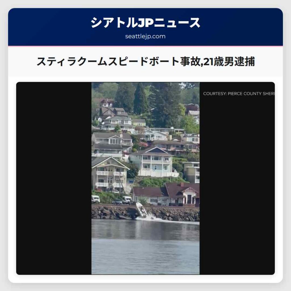 スティラクームスピードボート事故,21歳男逮捕